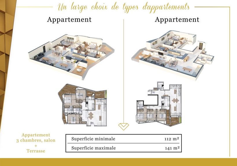 Appartement 3 chambres — Résidence La Perle Marrakech