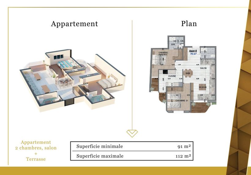 Appartement 2 chambres — Résidence La Perle Marrakech